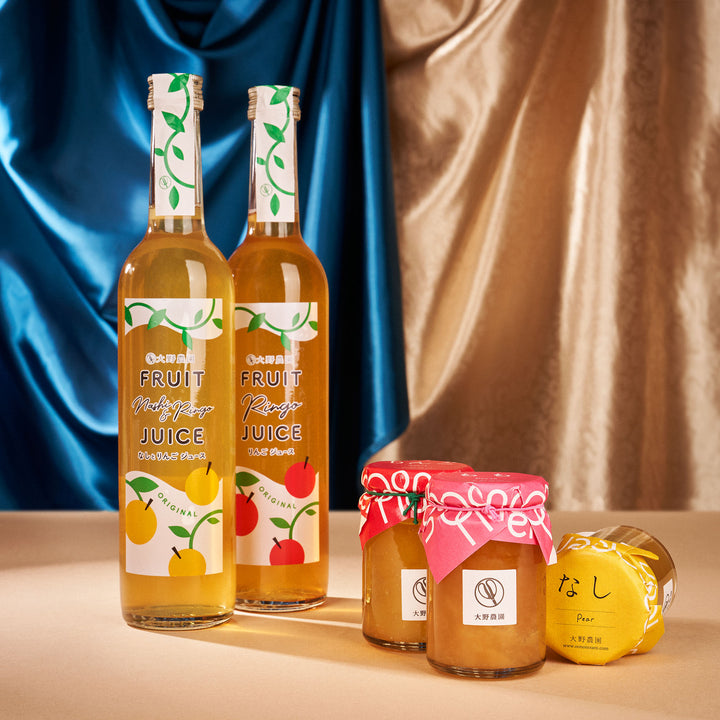 Ono Farm Japanese Fruit Juice and Jam Gift Box (2 Bottles and 3 Jars) thumbnail 1