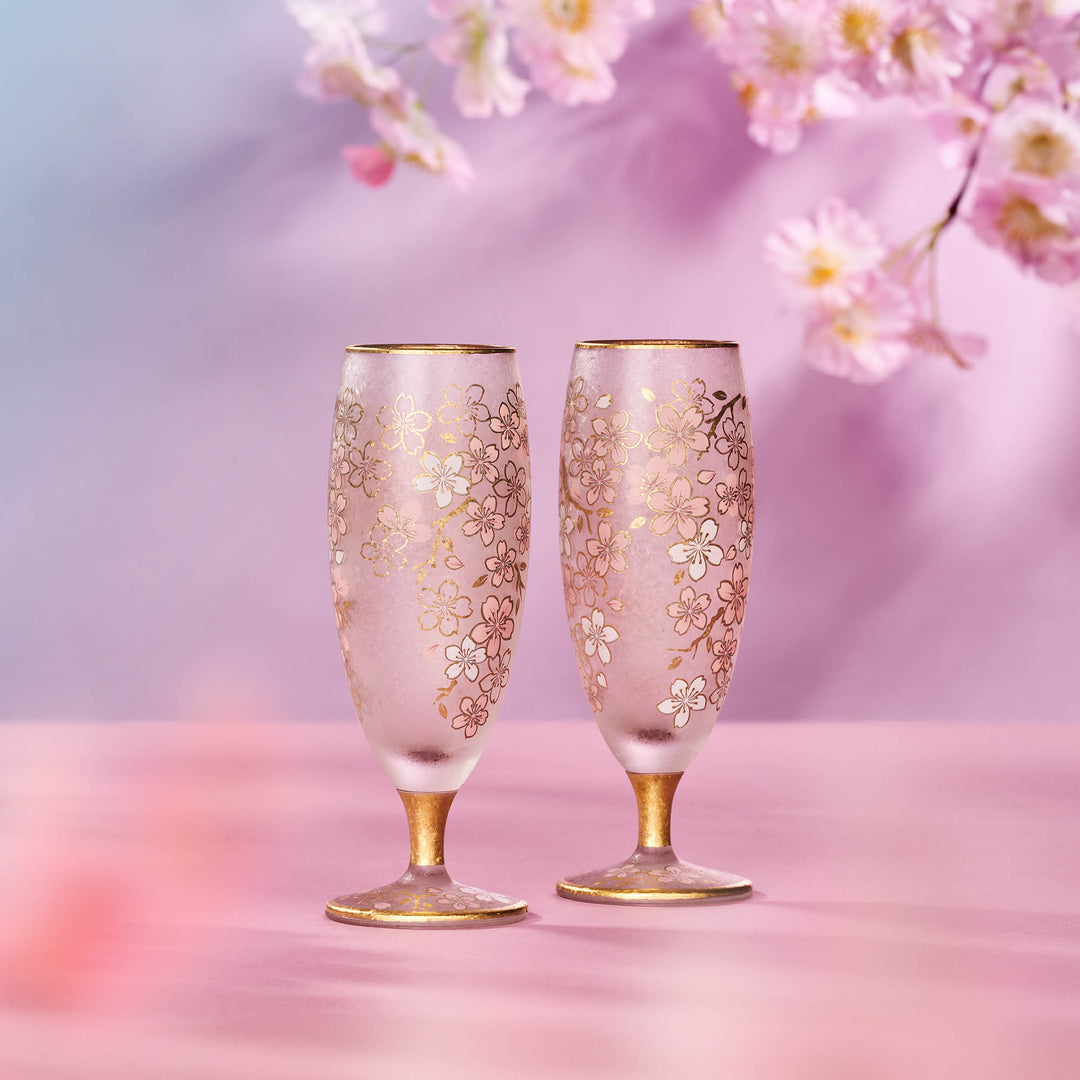 Sakura Gold Champagne Glass Gift Set