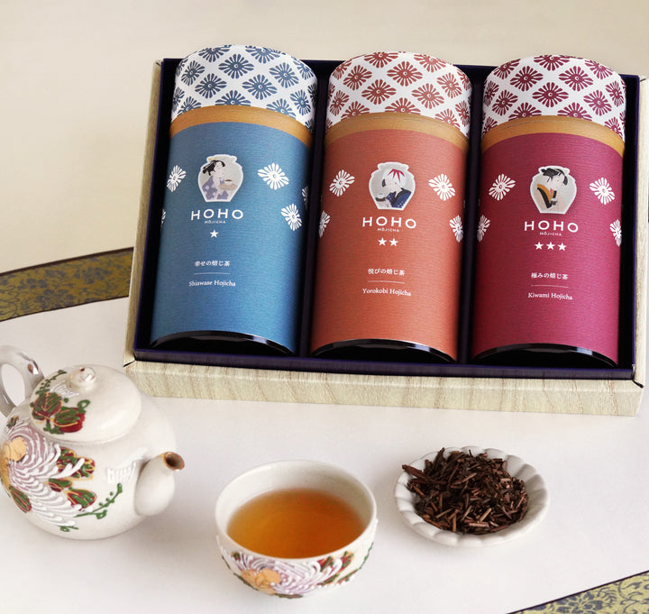 Premium Kyoto Hojicha Tea Gift Box (3 Canisters, 3 Flavors) thumbnail 2