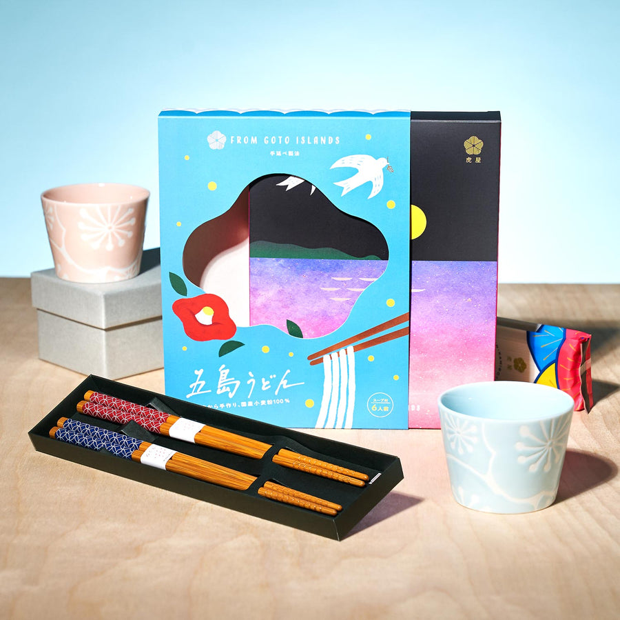 Gotou Udon Noodle Gift, Udon Cup and Chopsticks Set