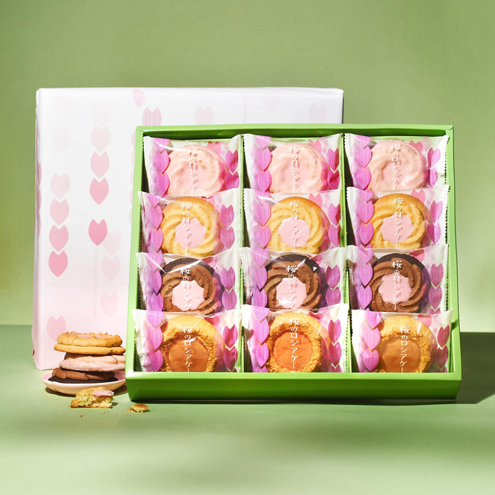 Sakura Tea Cookie with Jam (12 Pieces, 4 Flavors)